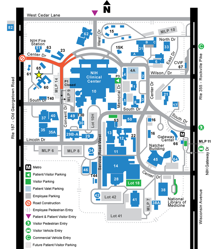 Map of NIH with Building 60
